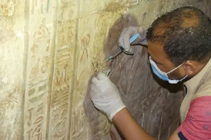 Vibrant colors and gold were unveiled at Edfu Temple after restoration.