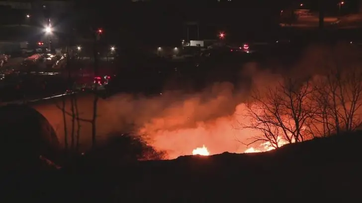 Valley View Bridge fire