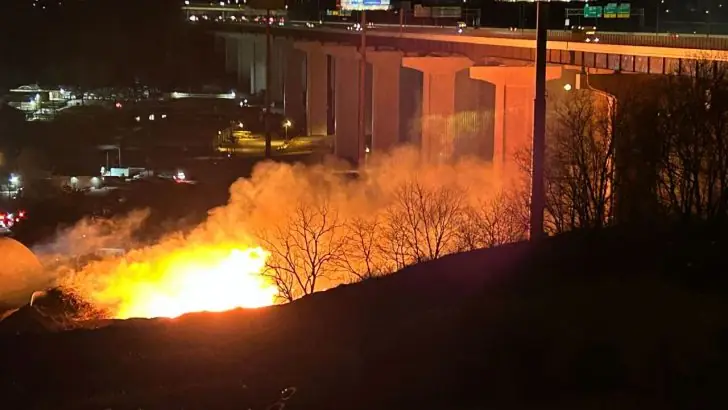 Valley View Bridge fire